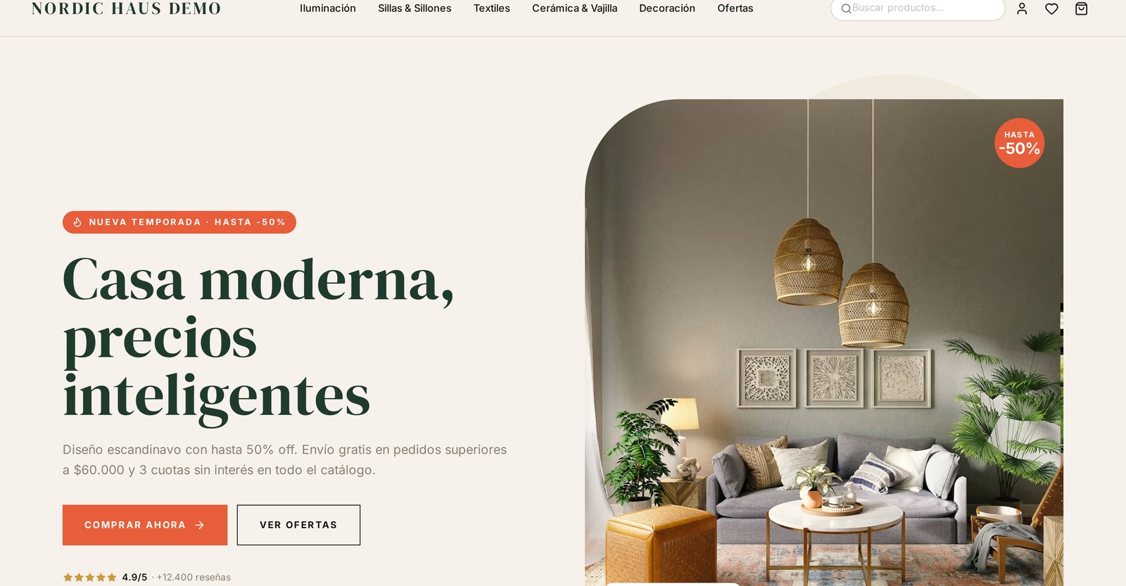 Template NORDIC HAUS — Hogar & Deco